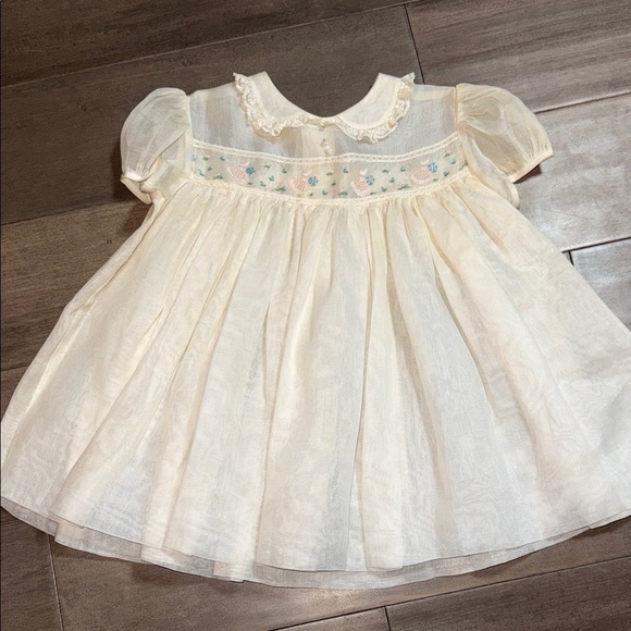 Wee Tog Other - Vintage Wee Tog Organza Smocked Dress Heirloom Embroidered 12M